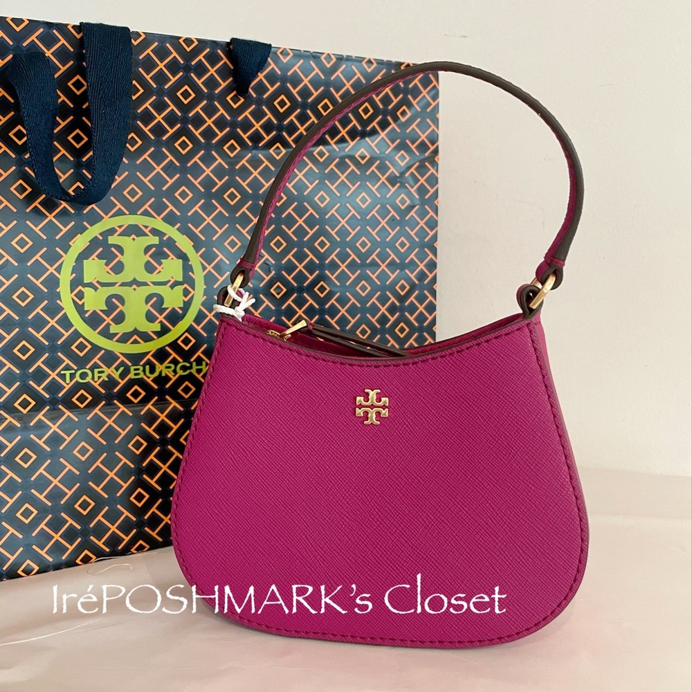 NWT Tory Burch Emerson Saffiano Leather Mini Bag in Pink 150258 - Final price